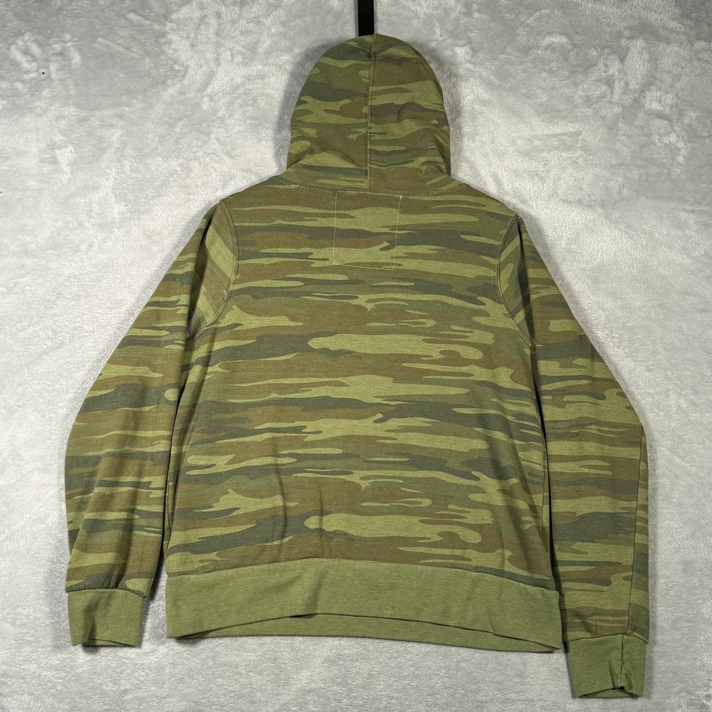Aviator Nation Hoodie Mens Large Green Camo Funnel Neck Zip Pockets USA Ninja - Picture 7 of 8